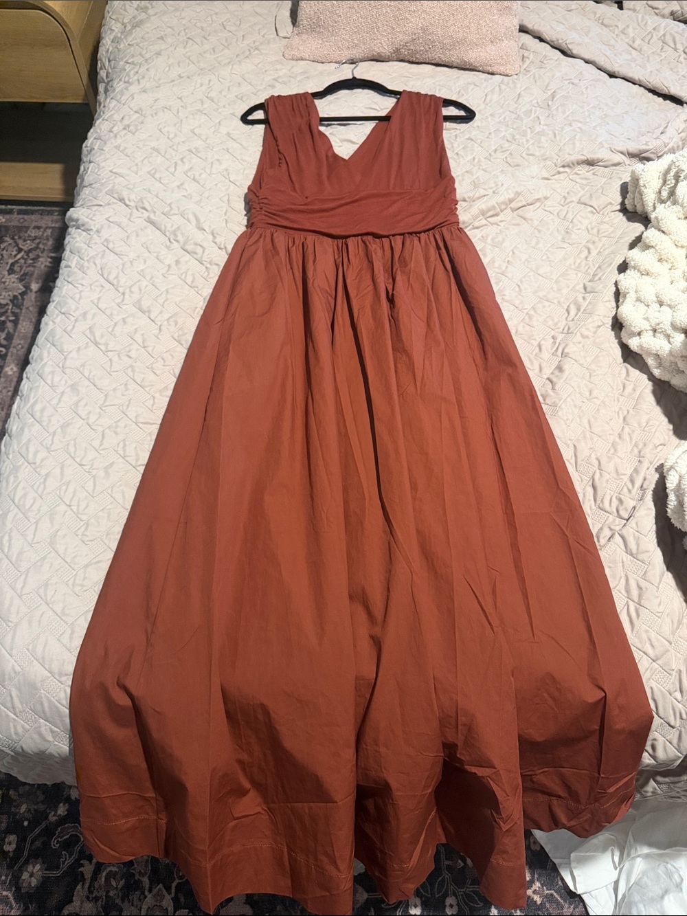 En Saison Rust Red Sleeveless V-Neck A-Line Wedding Dress